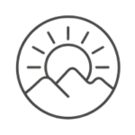 Rising sun icon representing confidence and strength