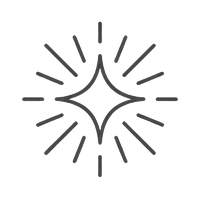 Radiating sparkle icon representing energy cleansing