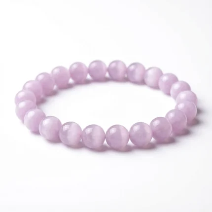 lepidolite bracelet product photo on white background
