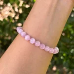 close-up of lepidolite bracelet symbolizing stress relief