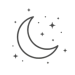Moon and stars icon representing sleep and peace