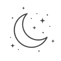 Moon and stars icon representing sleep and peace
