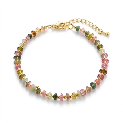 aurora tourmaline bracelet product photo on white background