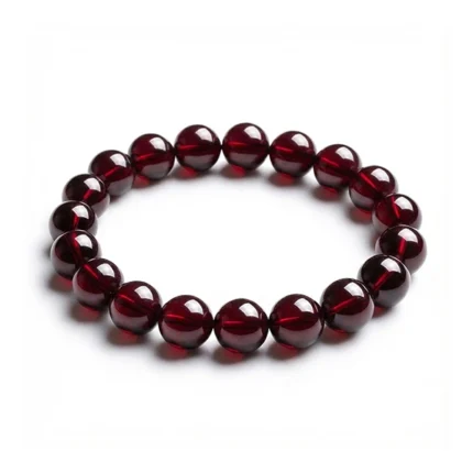 Almandine Garnet Bracelet on white background