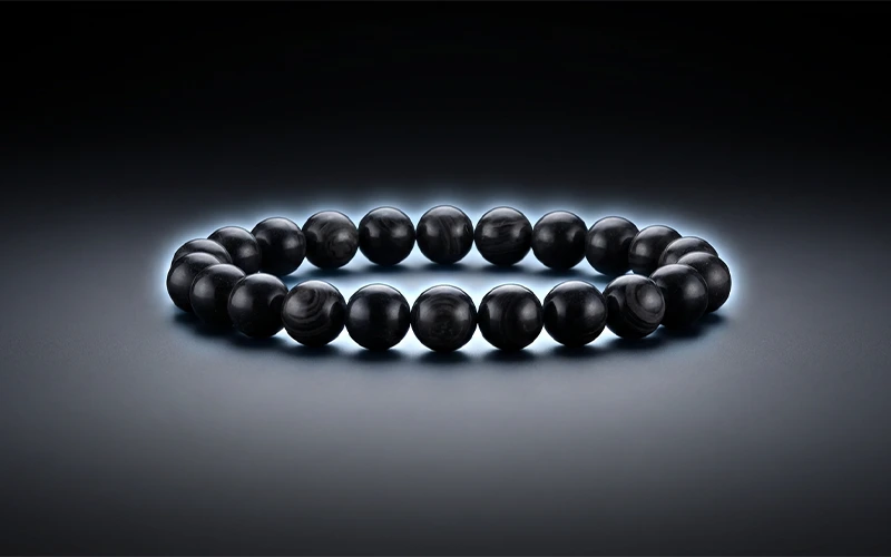 Illustration of Black Obsidian symbolizing grounding and protection