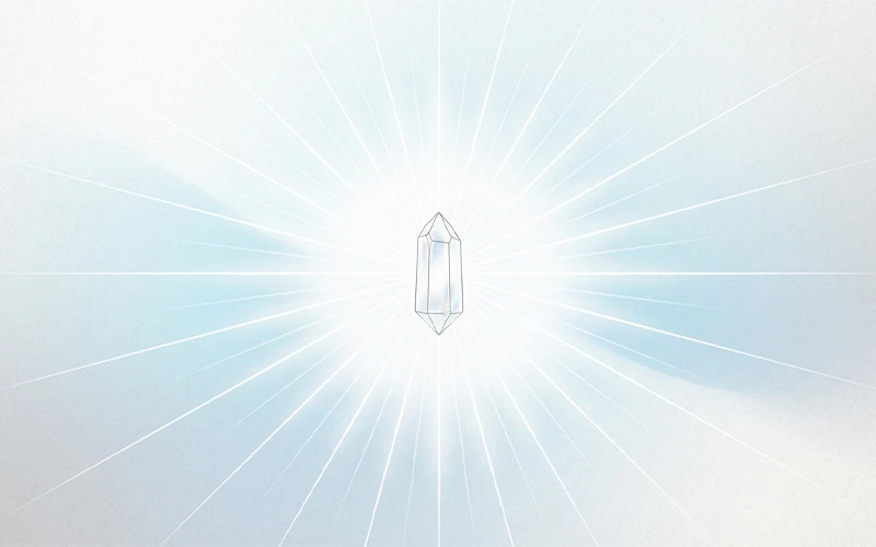 Clear Quartz amplifying light and energy in a glowing abstract scene.