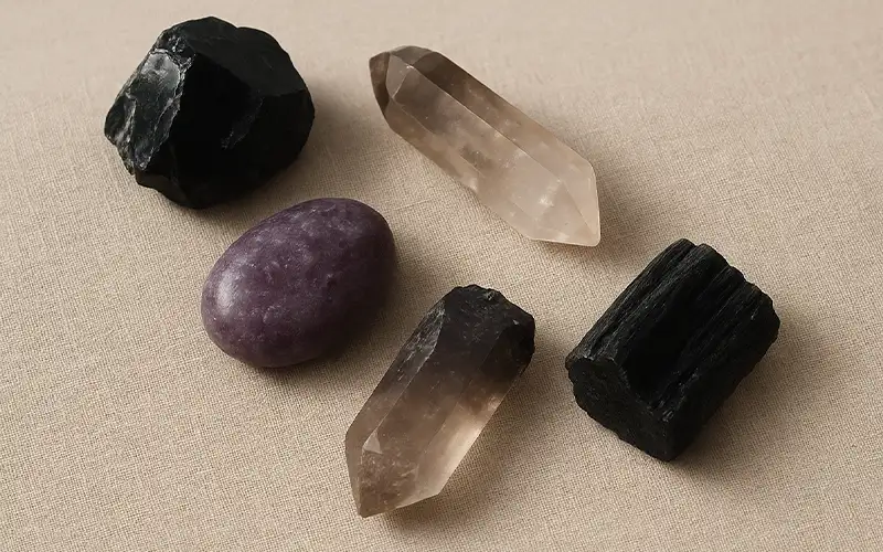 Crystals commonly used for banishing negative energy.
