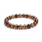 Copper Rutilated Quartz Bracelet on white background