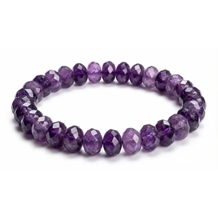Deep Amethyst Faceted Bracelet on white ground