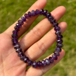 Deep Amethyst Faceted Bracelet under natural light
