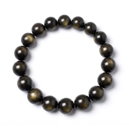 golden obsidian bracelet product photo on white background