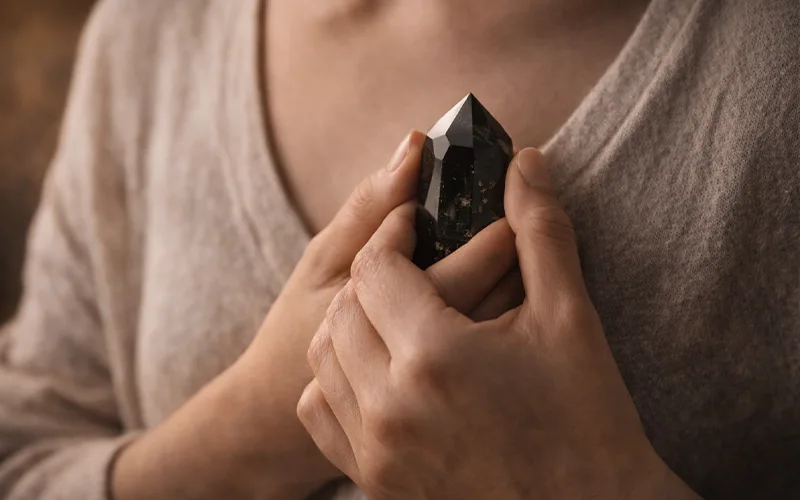 Emotional cord cutting practice using crystals.