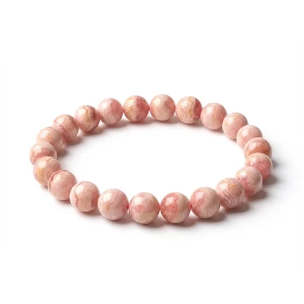 Natural Rhodochrosite Bracelet on white background