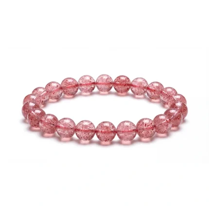 Strawberry Quartz Bracelet on white background