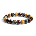 Tigers Eye Trio Bracelet on white background