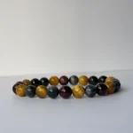 Tigers Eye Trio Bracelet with grey background