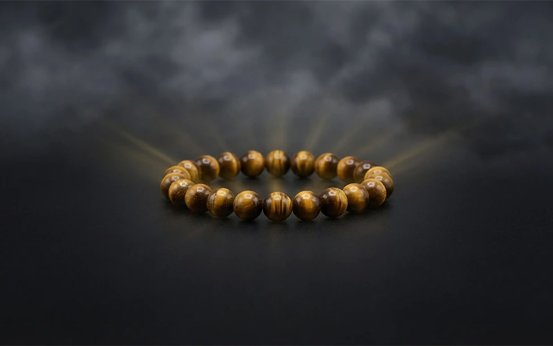 Tiger’s Eye bracelet representing grounding and protective energy.
