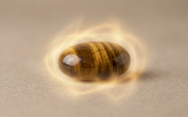 Illustration of Tiger’s Eye representing strength and grounding.