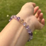 amythst citrine bracelet on model close shot