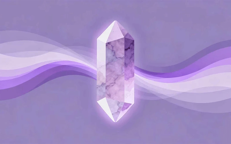 abstract lilac energy waves symbolizing lepidolite’s calming emotional properties