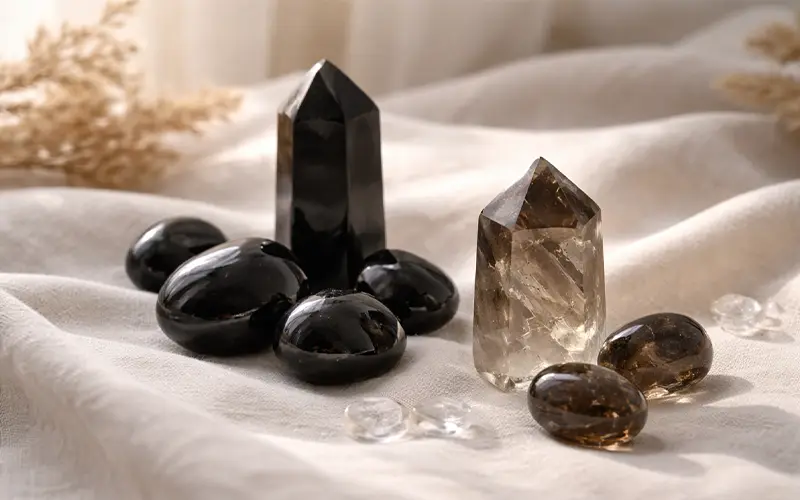 Emotional protection crystals creating a calm and grounded atmosphere