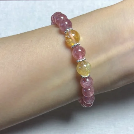 model wearing Emotional Balance Bracelet close shot