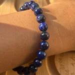 model wearing Lapis Lazuli Bracelet under natural light