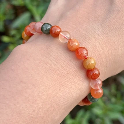 model wearing Multicolor Rutilated Quartz Bracelet