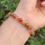 model wearing Multicolor Rutilated Quartz Bracelet back view