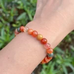 model wearing Multicolor Rutilated Quartz Bracelet front view