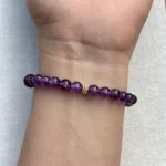 model wearing Quiet Mind Amethyst Bracelet back view