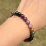 model wearing Rainbow Tourmaline Bracelet back view