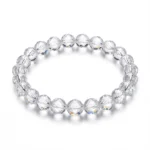 Clear Focus Faceted Quartz Bracelet on white background