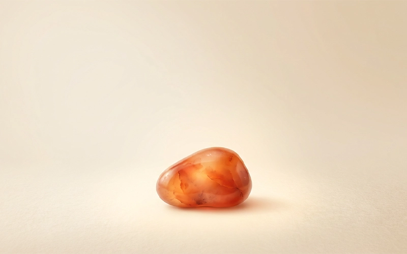Minimal illustration of a Warm orange-red carnelian stone-