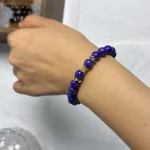 model wearing Deep Clarity Lapis Bracelet front