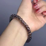model wearing Smoky Quartz Faceted Bracelet back view