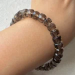 model wearing Smoky Quartz Faceted Bracelet close view