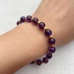 model wearing Still Balance Amethyst Bracelet