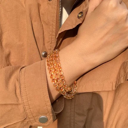 model wearing Warm Clarity Citrine bracelet