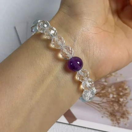 model wearing Clear Mind Bracelet front view